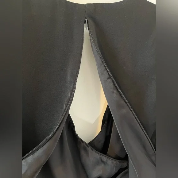 Kookai Size 34 Size 6 Black Crop 3/4 Sleeve Blouse Women’s Top Zip Back - Picture 8 of 14